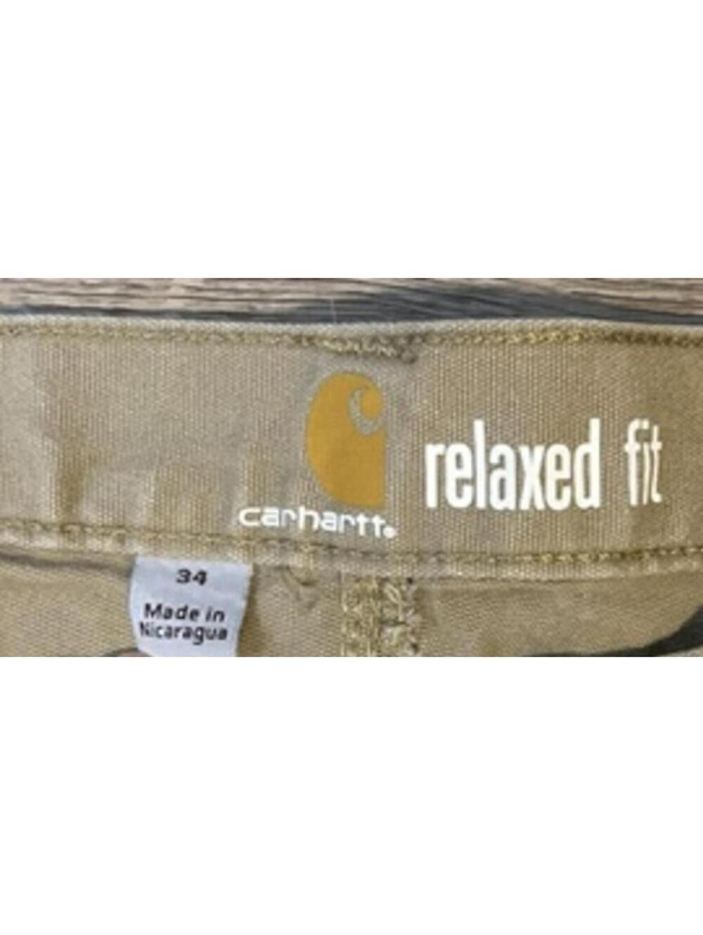 Carhartt Relaxed Fit Beige Cargo Shorts Size 34 - Picture 2 of 4